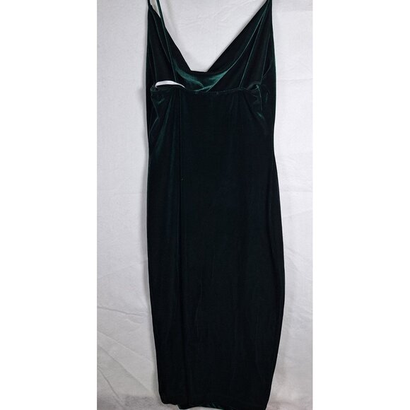 Lulus Green Velvet Formal Dress size large holiday glam gala - Picture 2 of 4